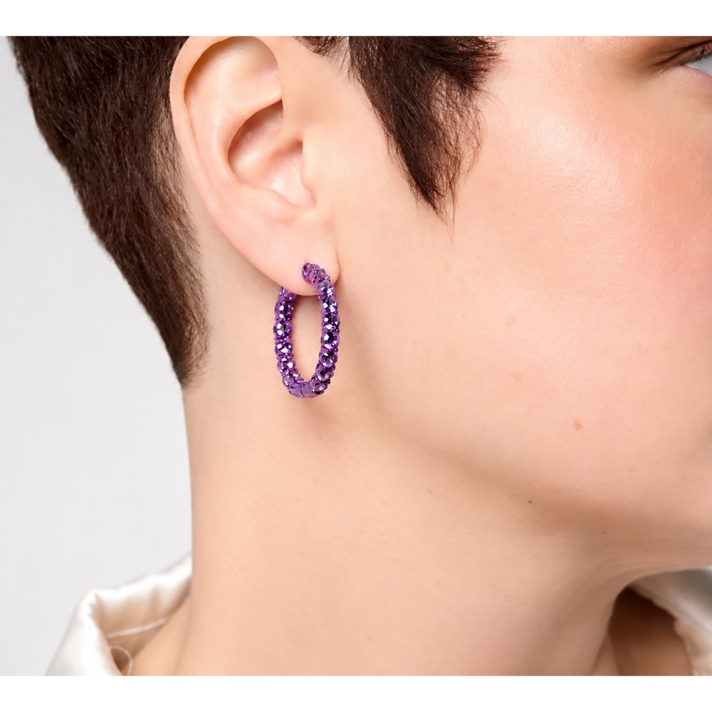 Jennifer Miller x Diamonique  Ecoat 14.10 cttw Purple Pavé Earrings Sterling NIB